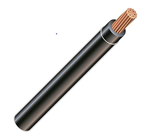 Wirenco 8 AWG 19-Stranded THHN Black Copper Building Wire (50Ft Cut)
