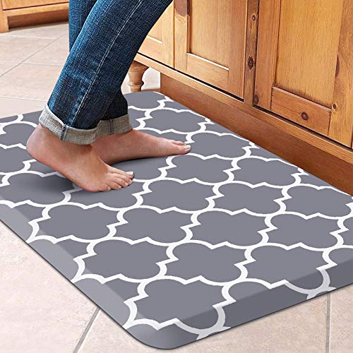 HEBE Boho anti Fatigue Kitchen Rugs Set of 2 Non Slip Cushioned Kitchen Mats  For