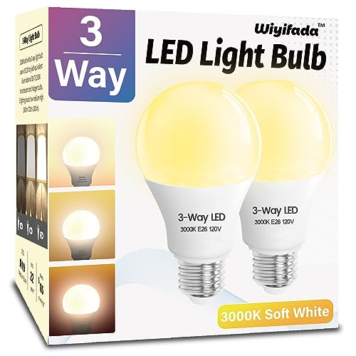 Wiyifada 3 Way LED Light Bulbs 2 Pack