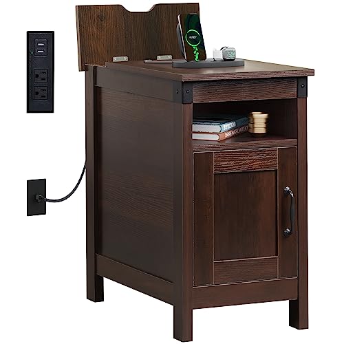 WLIVE Charging Station End Table for Small Spaces