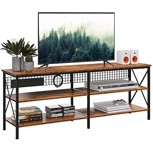 WLIVE Rustic Brown TV Stand
