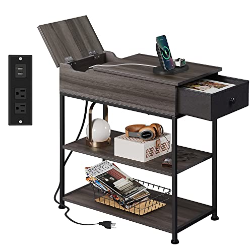 WLIVE Side Table with Charging Station