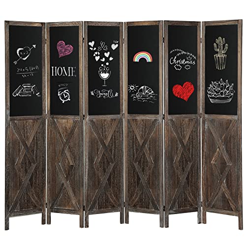 Wnutrees Wood Room Divider with Chalkboard Panels