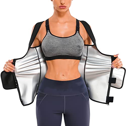 BODYSUNER Waist Trainer Trimmer Sweat Belt Band for Women Lower Belly Fat Sauna  Slimming Belt Suit Workout Blue Large-X-Large
