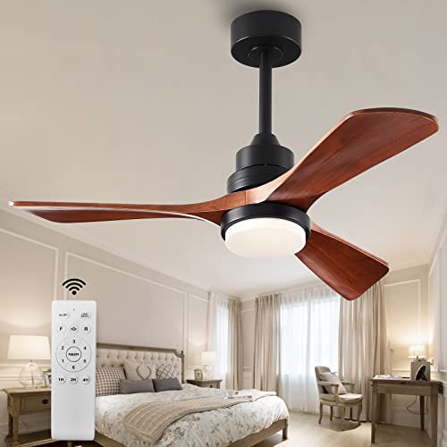 Wood Ceiling Fans with Lights and Remote