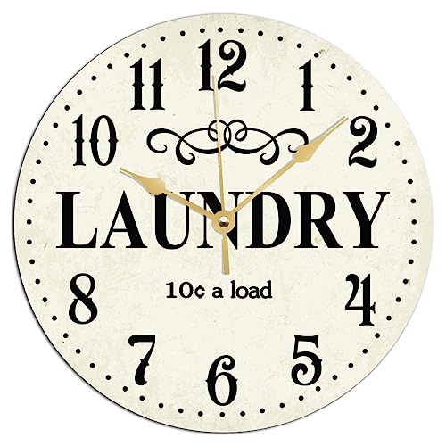 Wood Wall Clock Laundry Clock