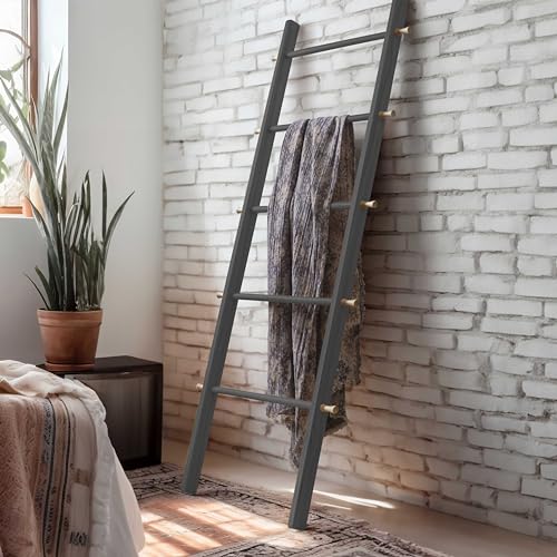 Wooden Blanket Ladder Farmhouse - Easy to Assemble - Decorative and Functional