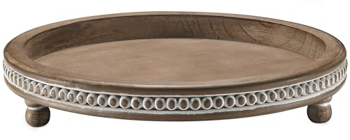 Small Beaded Coffee Table Tray in Warm Brown" by KULEDM