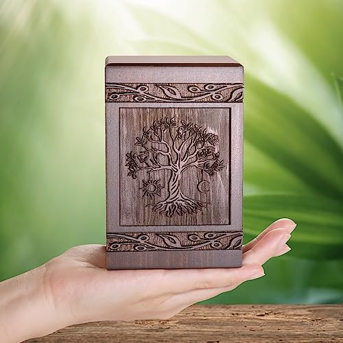 Wooden Tree of Life Urns Box and Casket