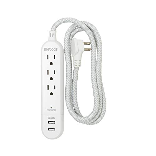 Woods 41025 Surge Protector with USB-A Charger