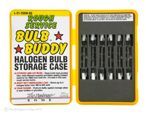 Woods L21 250W Halogen Bulb w/ Bulb Buddy Protective Case, 6-Pack