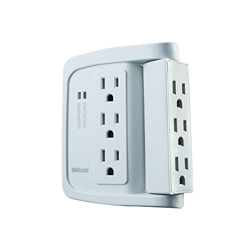 Woods Space-Saving Power Adapter Surge Protector