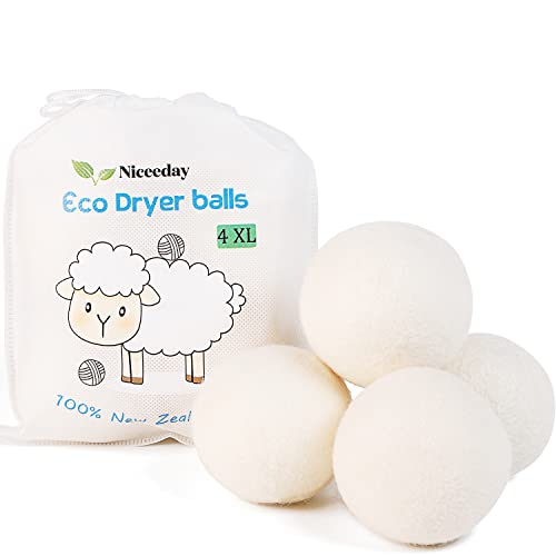 XL Organic Wool Dryer Balls: Natural Fabric Softener