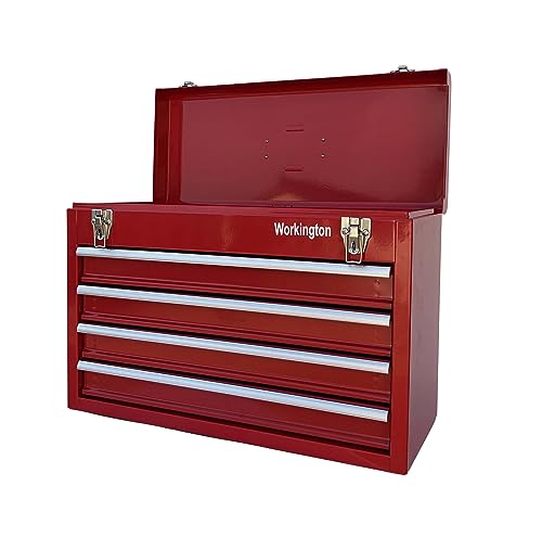 Workington 20" 4-Drawer Metal Tool Chest in Red
