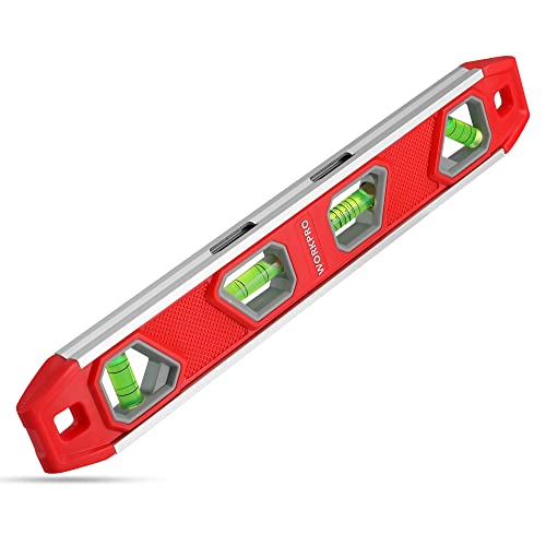 WORKPRO 12 Inch Torpedo Level with Magnetic Edge and Multiple Vials