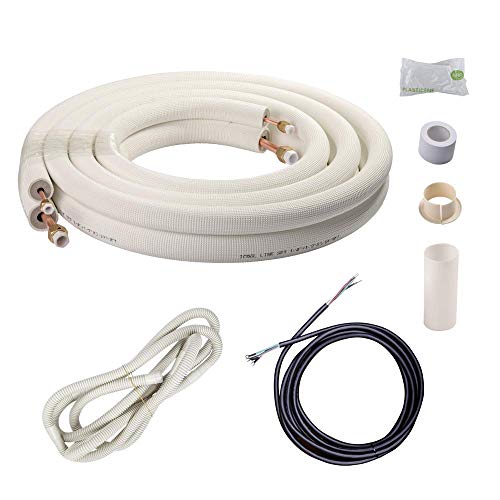 Wostore 16 Ft. Line Set: All-in-One Kit for Mini Split Air Conditioner Insulated Copper Pipes HVAC
