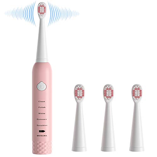 WOSUKK Kids Electric Toothbrushes with Timer & 4 Brush Heads