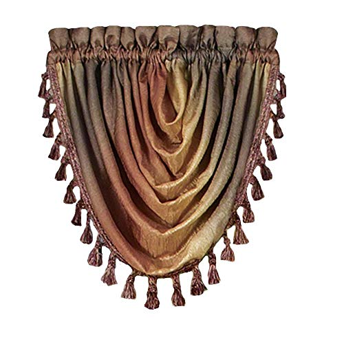 Woven Trends Valances for Windows, Ombre Curtains Modern Semi-Sheer Valance, Luxurious Window Treatment for Livingroom, Bedroom and Kitchen, 46" x 42" Single Waterfall Valance, Burnt Orange