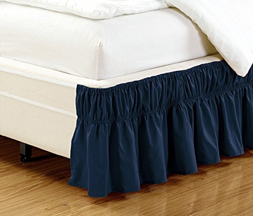 Wrap Around Style Easy Fit Elastic Bed Ruffles Bed-Skirt