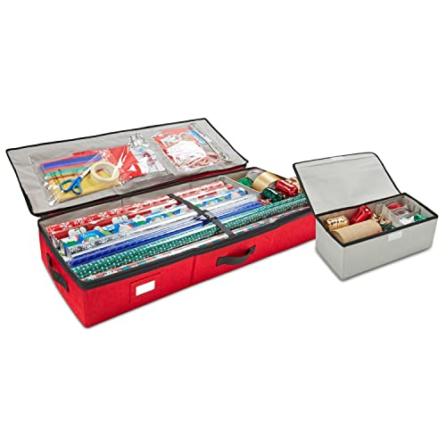 Wrapping Paper Storage Container with Ribbon & Accessories Storage Box