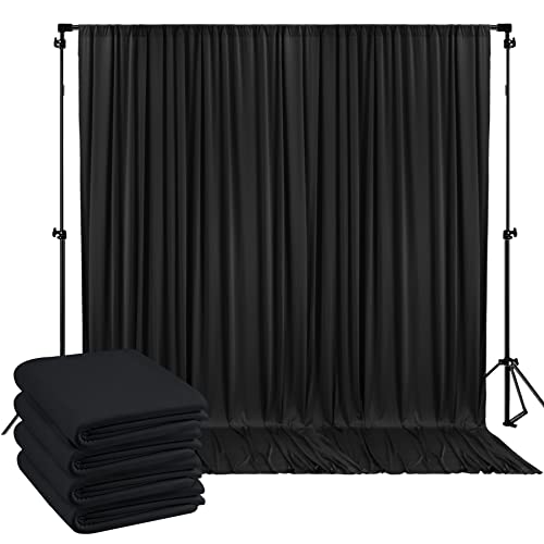 Wrinkle-Free Black Backdrop Curtain for Party