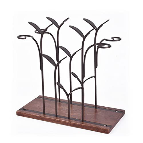 Wrought Iron Wine Rack Stand Hanging Wine Glass Goblet Holder