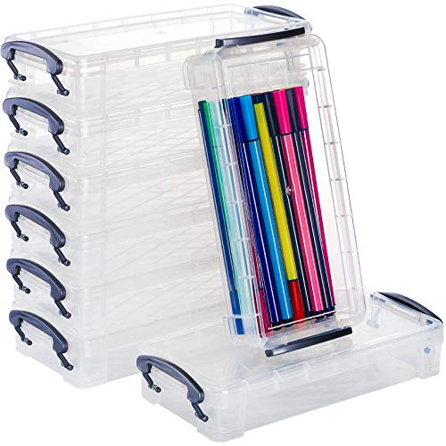 Tamaki 3 Pack Plastic Pencil Box Large Capacity Pencil Boxes Clear Boxes  with Snap-tight Lid Stackable Design and Stylish Office Supplies Storage