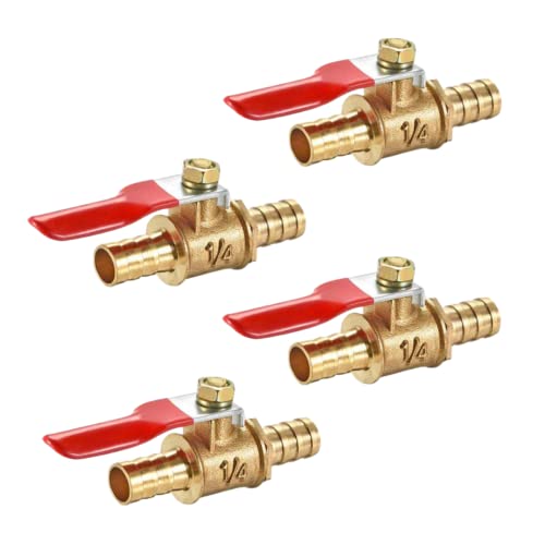 Brass Ball Valve Set with 180 Degree Red Handle