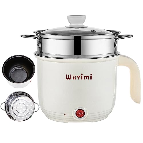 Wxvimi Electric Noodle Pot - 1.8L Electric Cooker with Steamer