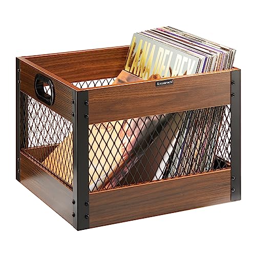X-cosrack Wooden LP Record Storage Crate - 2 Pack