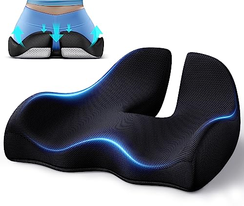Car Seat Cushion High-Density Pad for Car Driver Seat Office Chair Wheelchair Coccyx Support Hip, Nerve, Sciatica, Sacrum Back Pain Relief Seat