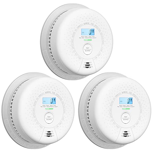 X-Sense Wireless Interconnected Combination Smoke and Carbon Monoxide  Detector with Large Silence Button, Over 820 ft Transmission Range, XP01-W