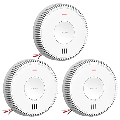 X-Sense Hardwired Smoke and CO Detector, 3-Pack