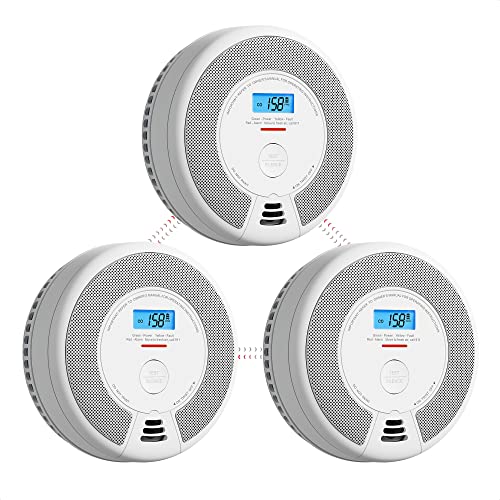 X-Sense 10 Years Battery Wireless Interconnected Combination Smoke and  Carbon Monoxide Detector Alarm with Over 820 ft Transmission Range, Large  Silence Button, XP01-W, 3-Pack 