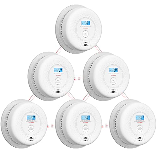 X-Sense Smoke and CO Detector Combo, Wireless Interconnected, 6-Pack