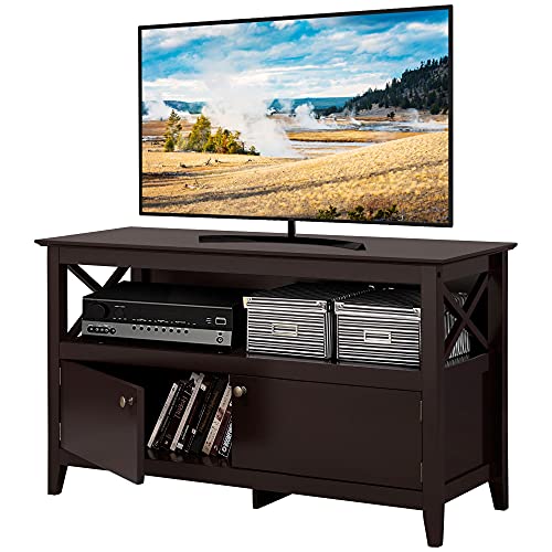 X Shape Wooden TV Table Stand for TVs Up to 50 in