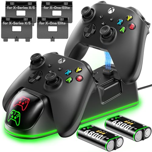 Xbox Controller Charger Station with Rechargeable Batteries