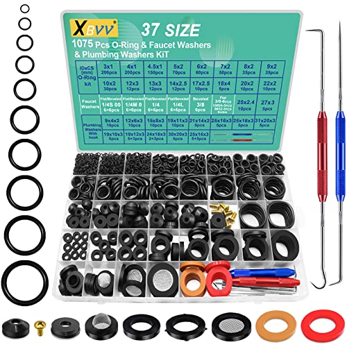XBVV 37 Size 1075 Pcs Faucet Washers & O-Rings Kit