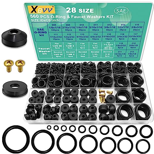 XBVV Faucet Rubber Washers Kit and SAE O Ring Assortment Set
