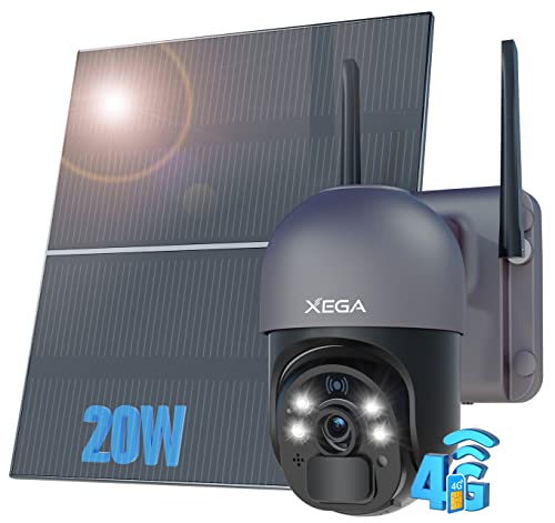 Xega 4G LTE Cellular Security Camera with Solar Panel