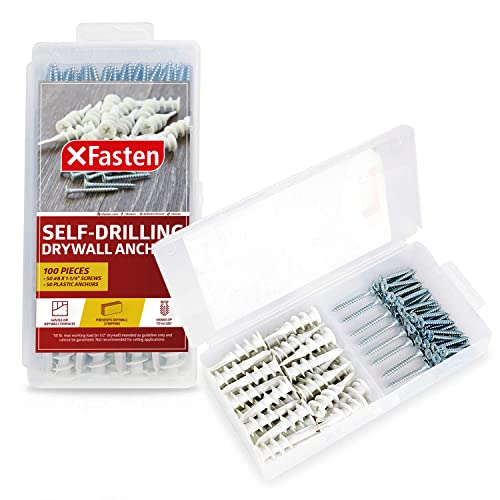 XFasten Plastic Self Drilling Drywall Anchors Kit