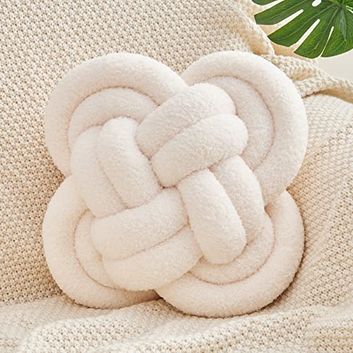 Xiashrk Soft Lamb Fleece Knot Pillow: Cozy Home Decor