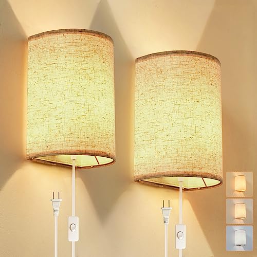 XIEYOR Plug in Wall Sconce with 3 Colors
