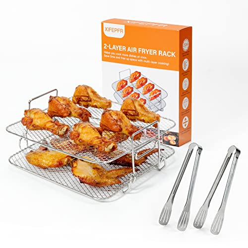 XIFEPFR 8 inch Double Stack Air Fryer Rack Set with Accessories