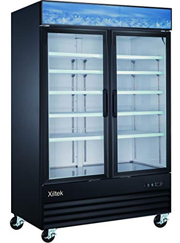 Xiltek Double Door Upright Commercial Display Freezer