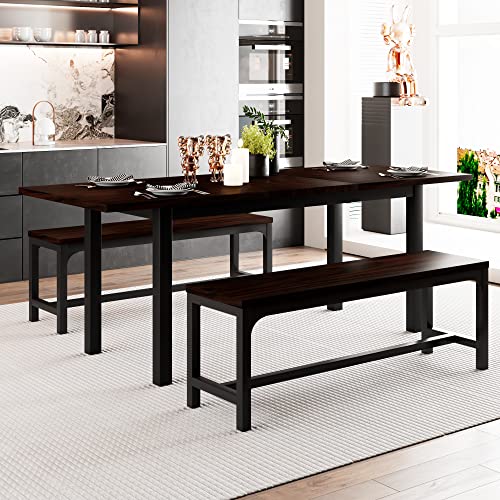XL Dining Table Set with Benches