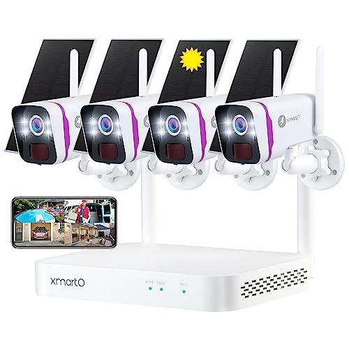 XMARTO Wire-Free Solar Home Security Camera System