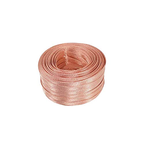 XMRISE Flat Braided Copper Wire Drain Cable 20m