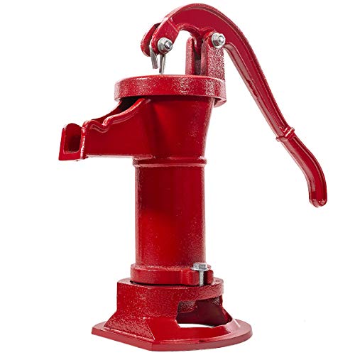 XtremepowerUS 71004 Operated 25 ft. Antique Pitcher Hand Water Pump, Red