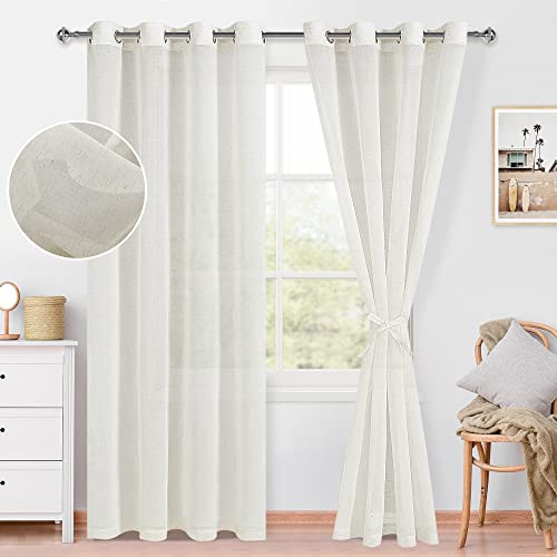 XWZO Linen Sheer Curtains